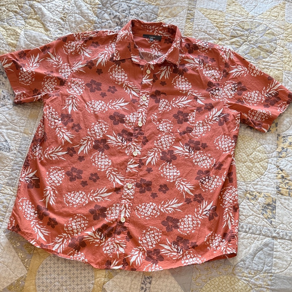 Mountain Ridge Men's Tropical Print Button Down Shirt